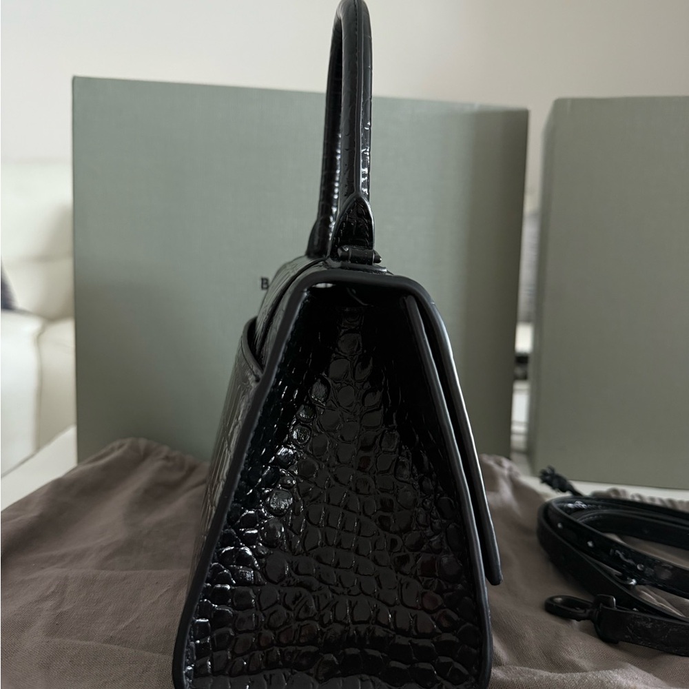 Balenciaga Black Croc-Embossed Handbag - Picture 5 of 8